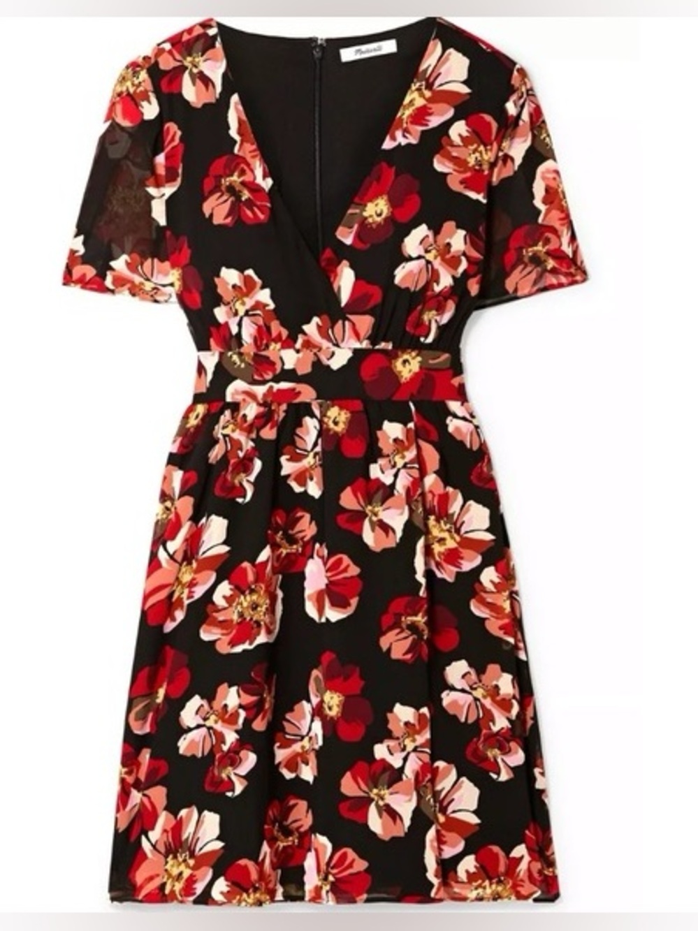 MADEWELL French Rose Floral Tulip Sleeve Mini Dress. Size 0. New with tag $128MS